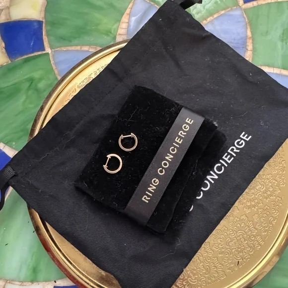 Ring Concierge Diamond Huggies 14K Yellow Gold- Pair - Picture 2 of 6